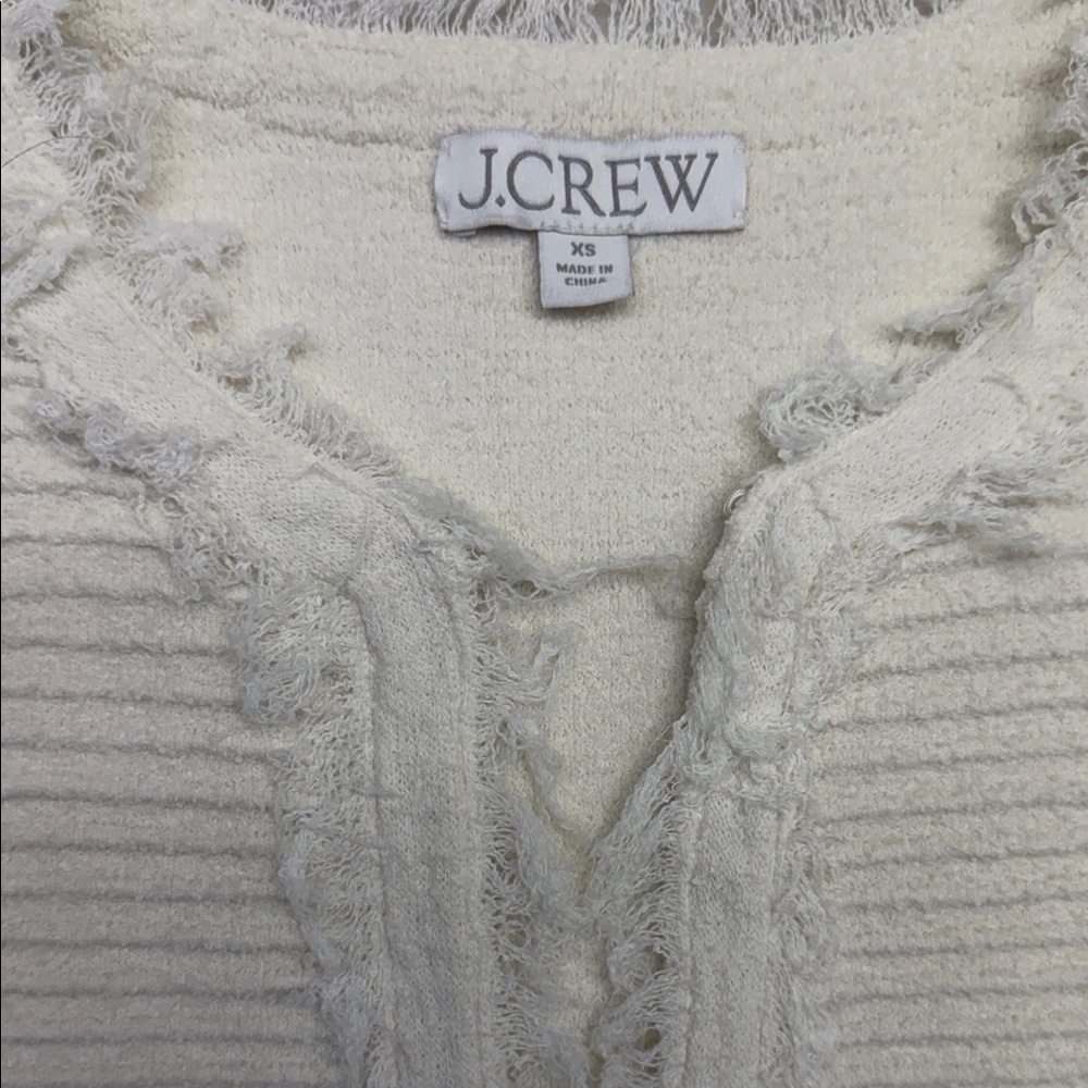 J. Crew Ivory Textured Knit Vest NWOT - Picture 2 of 5